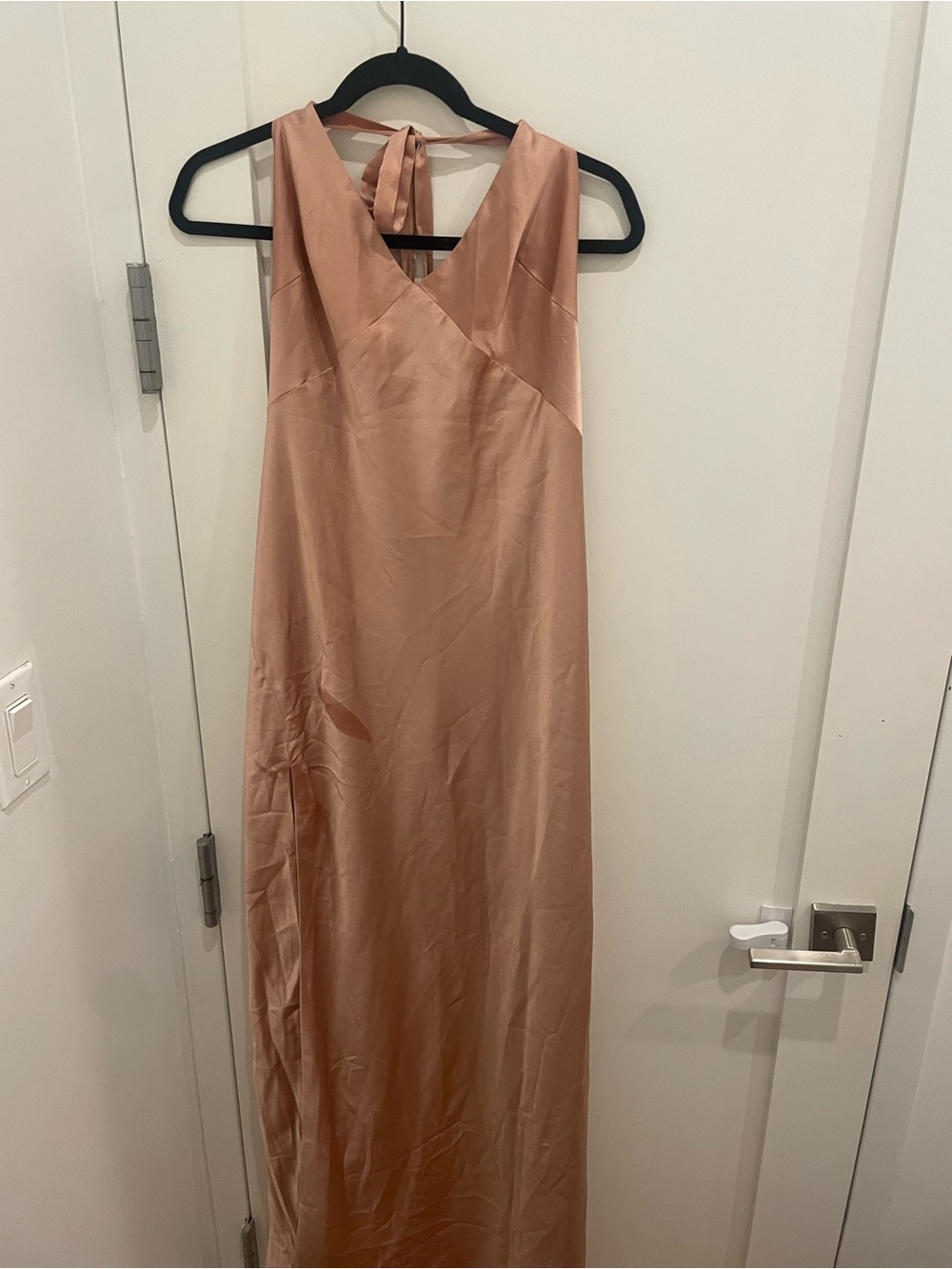 Show Me Your MuMu Anderson Maxi Bridesmaid Dress in Rose Gold Luxe Satin - Picture 6 of 8